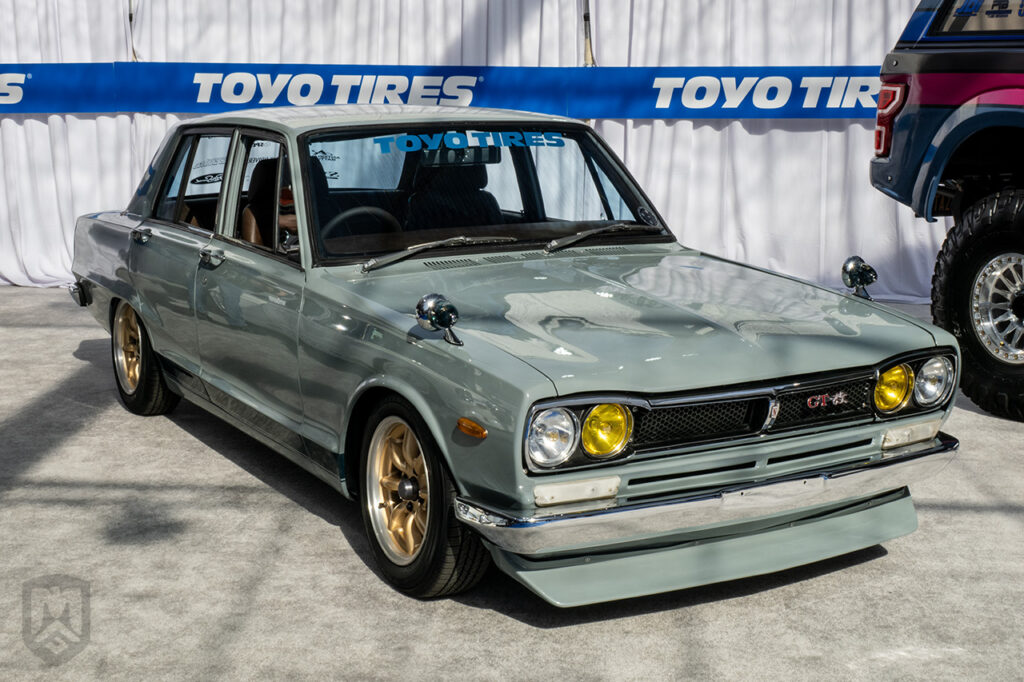 jdla_ gray nissan skyline in toyo tires treadpass at sema 2025