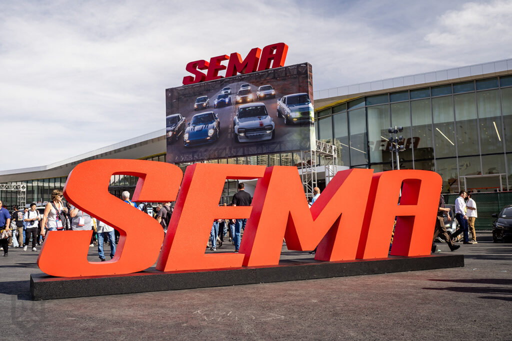 sema sign outside las vegas convention center at sema 2025