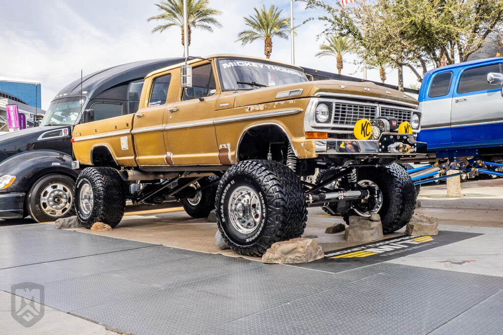 solomonlunger Solomon Shloimy Lunger gold 1970 Ford f250 at the mickey thompson booth #84180 at sema 2025