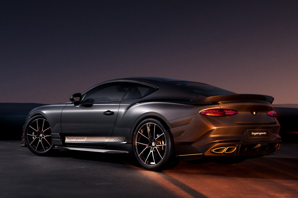 rear of Gray Bentley Supersports