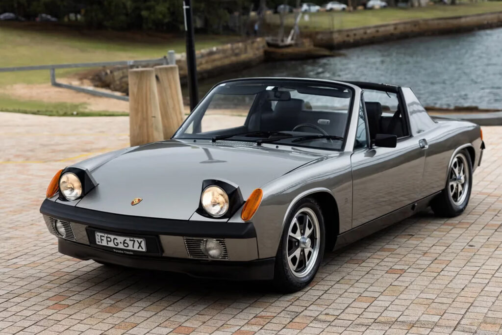 silver 1970 porsche 914 targa
