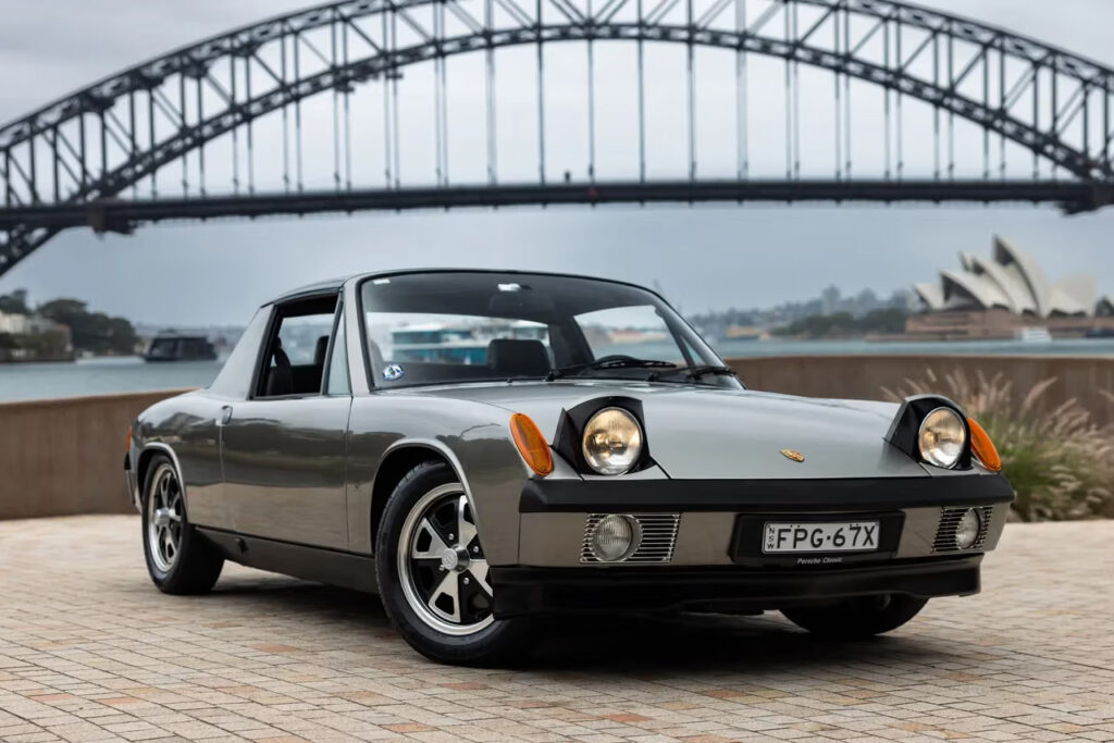 liquid silver 1970 porsche 914 targa with top on