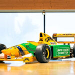 Yellow and green benetton b192-05 f1 race car