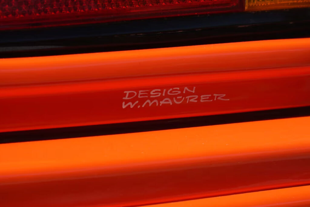 signature of Walter Maurer on the niki lauda white bmw m1 art car