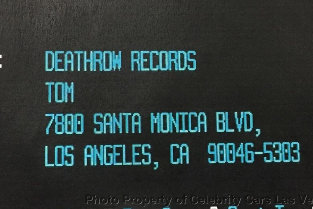 lease record of black tupac shakur 1996 BMW 750iL